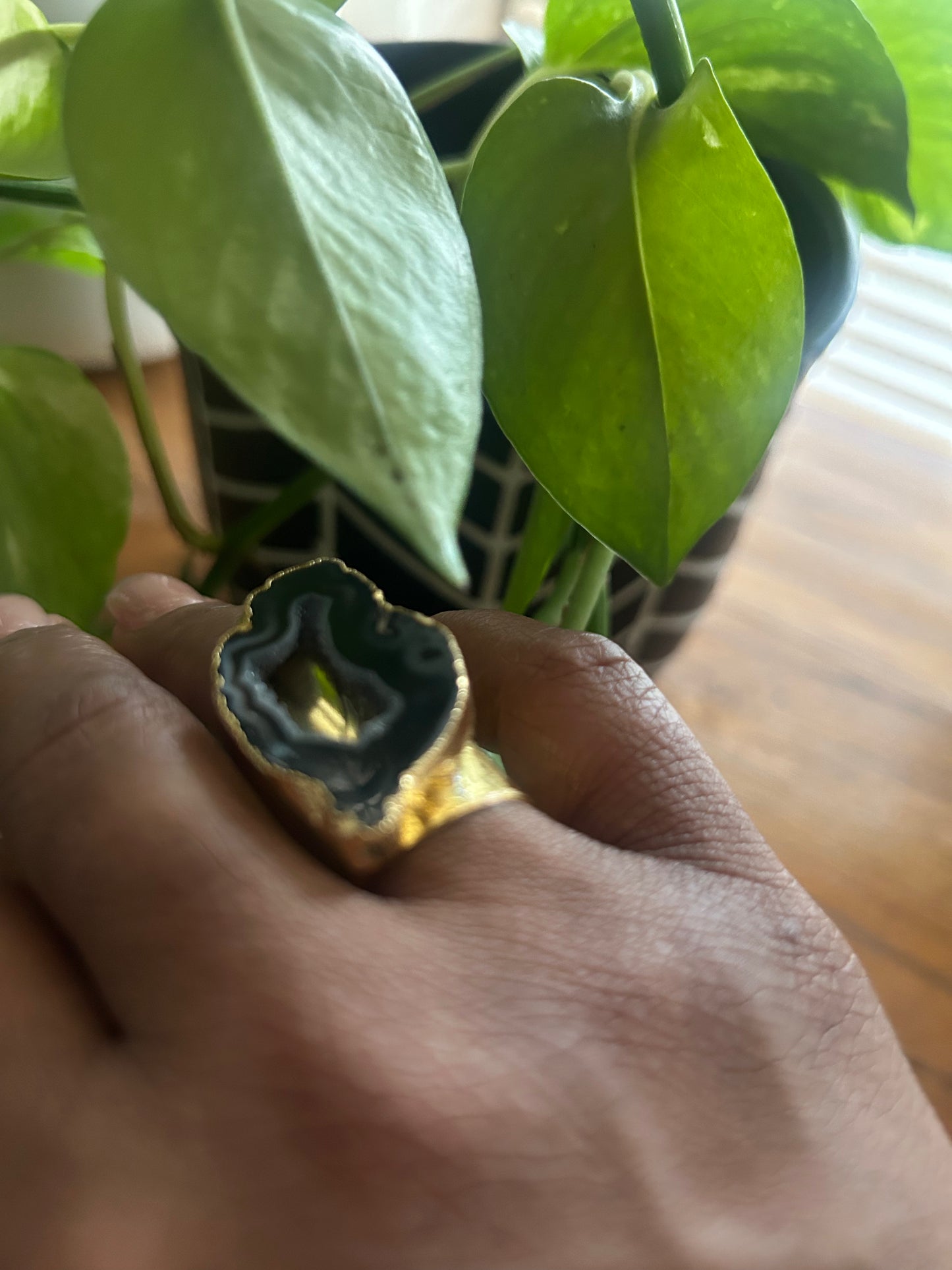 Black Agate Ring