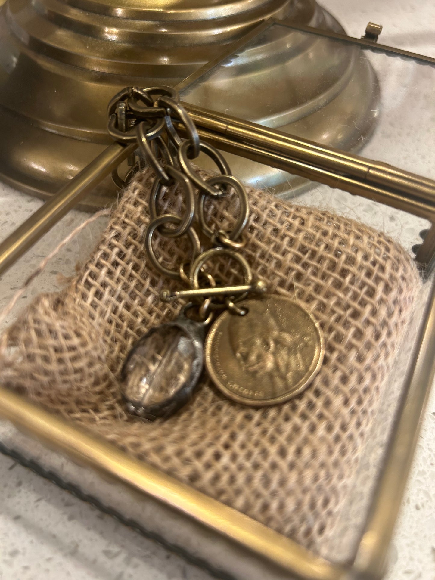 Crystal and Coin Link Bracelet