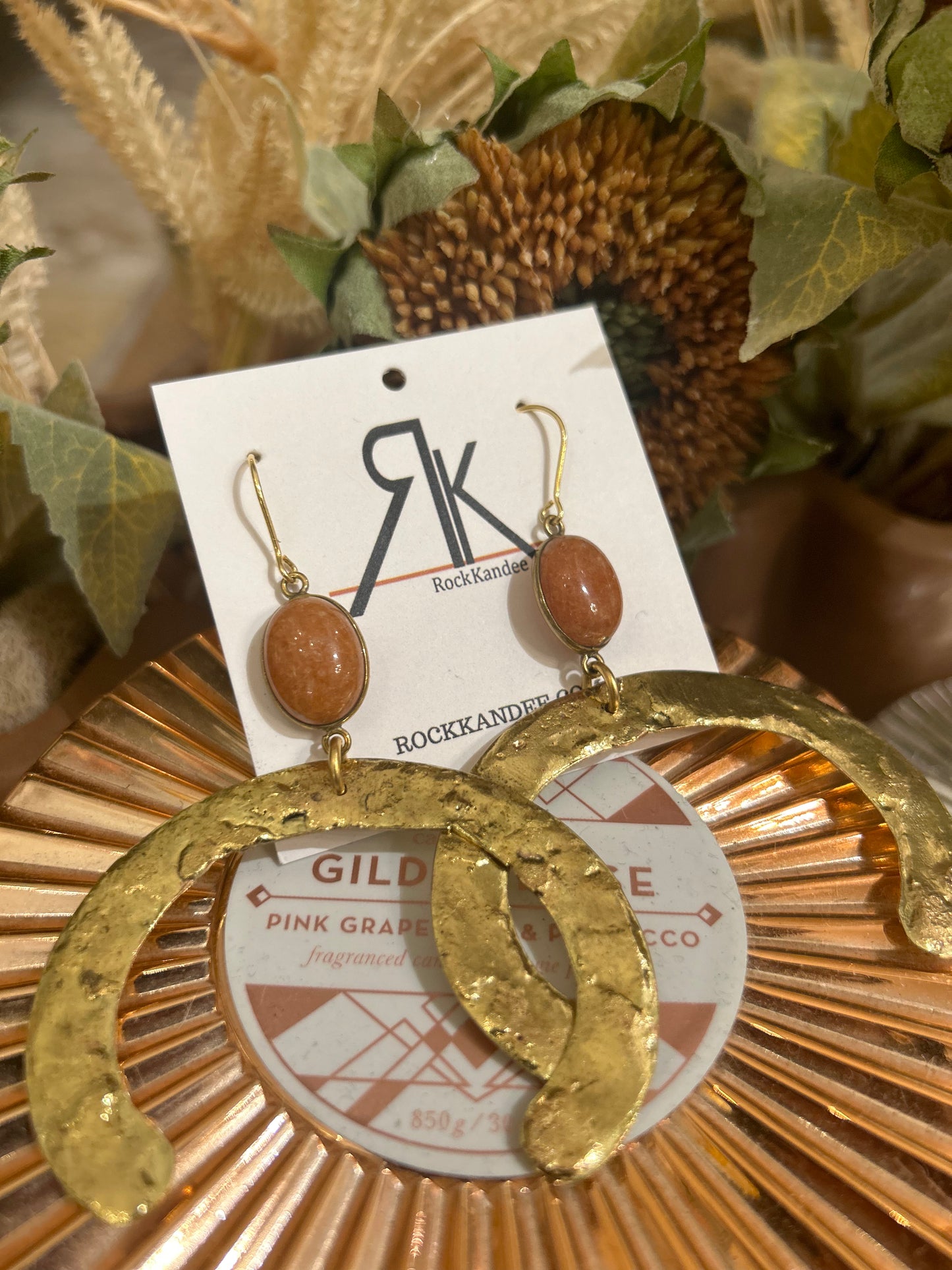 Tanzi Crescent Earrings - Amber