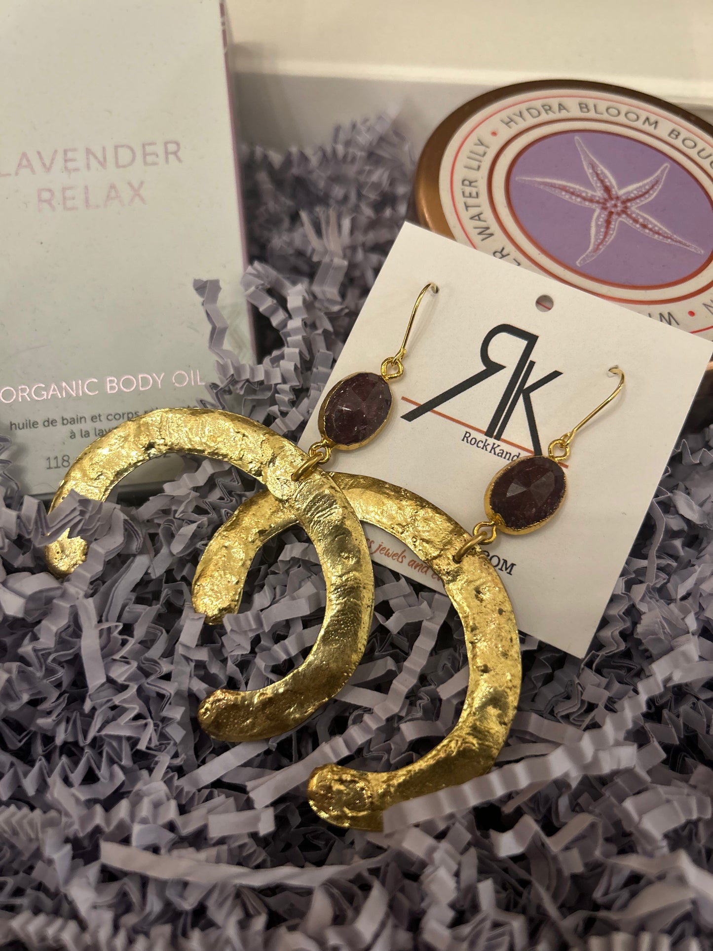 Tanzi Crescent Earrings-Amethyst