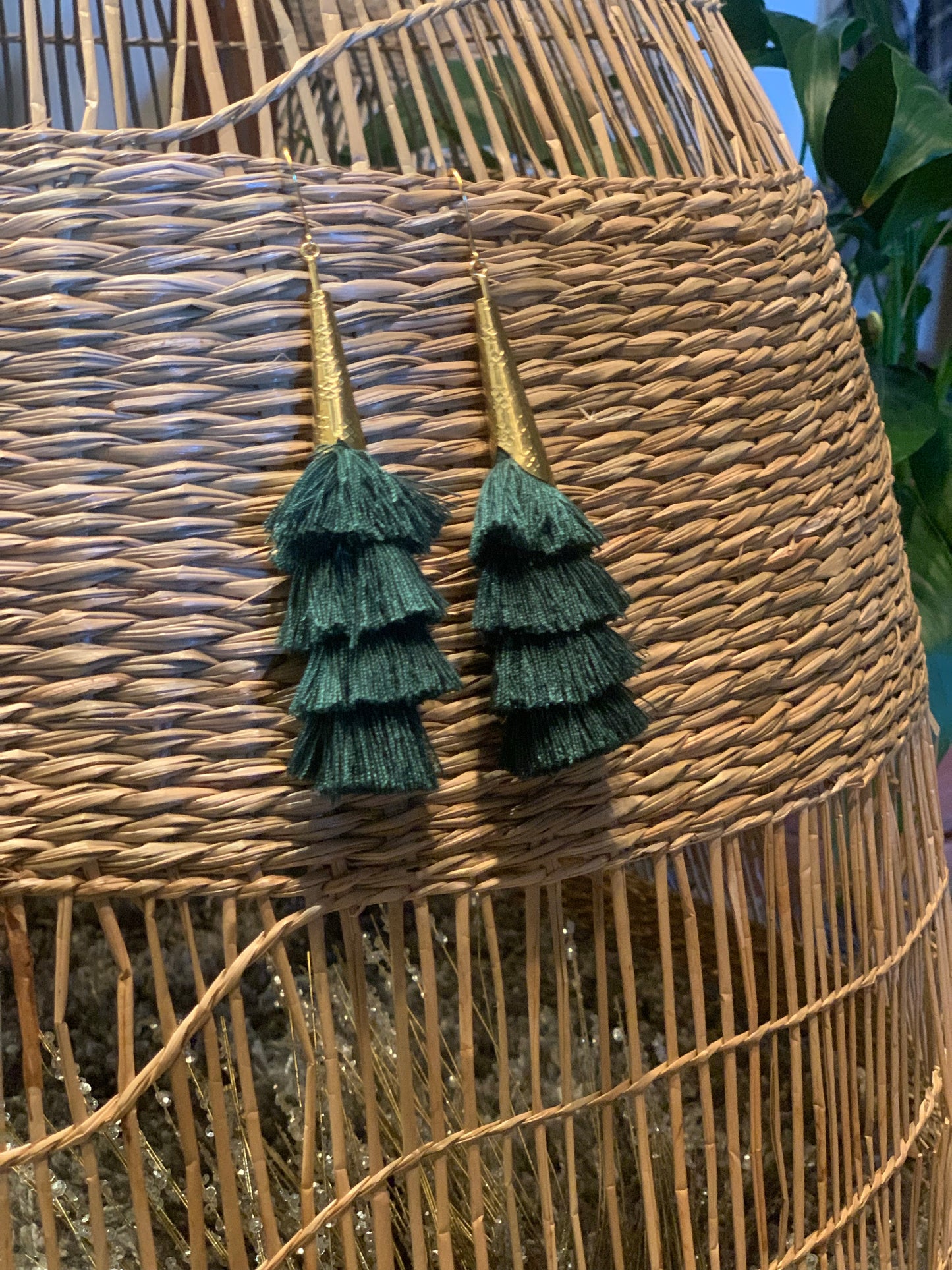 Gogo Gal Earrings- Hunter Green